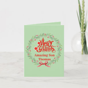 Kerstkaart voor zoon kaart