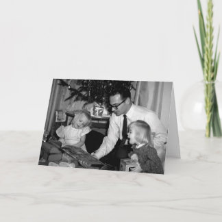 Kerstkaart voor zusters met vintage uitstraling kaart