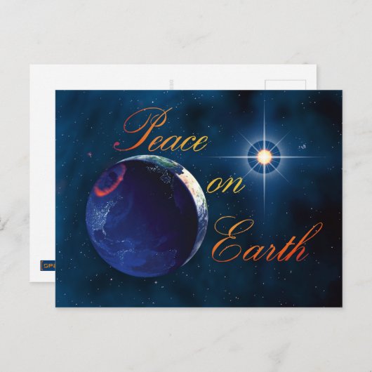Kerstkaart Vrede op Aarde Briefkaart (Voorkant / Achterkant)