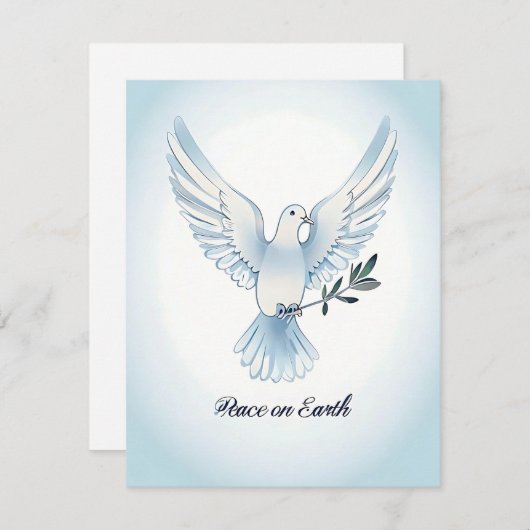 Kerstkaart Vrede op Aarde Duif (Voorkant / Achterkant)