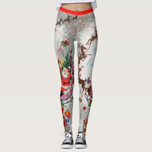  kerstkaart  vrouwen leggings (Voorkant)