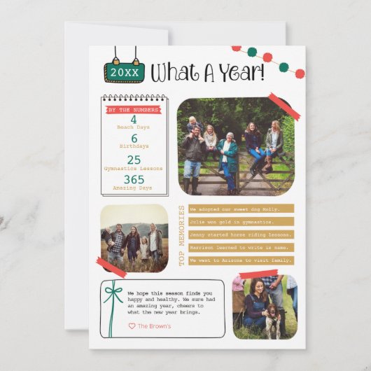 Kerstkaart 'Wat een jaar' in Review (Voorkant)