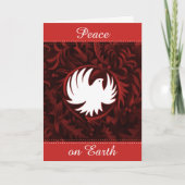 Kerstkaart William Morris-stijl vredesduif Feestdagen Kaart (Voorkant)