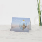 Kerstkaart winterlandschap met windmolen feestdagen kaart (Voorkant)