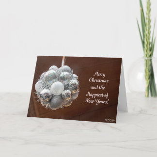 Kerstkaart Zilveren Ballen Kaart