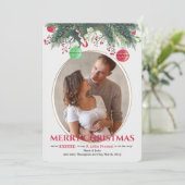 Kerstkaart zwangerschapsaankondiging (Staand voorkant)