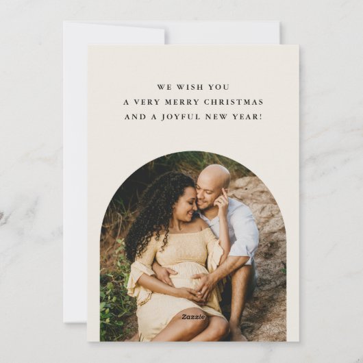 Kerstkaart zwangerschapsaankondiging - Tarwe stroo (Achterkant)