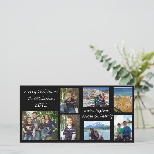 Kerstkaart - Zwarte Achtergrond (Staand voorkant)