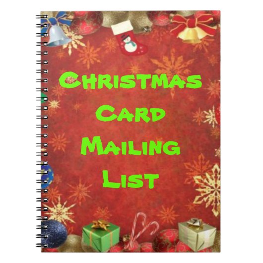 Kerstkaartadresboek Notitieboek (Voorkant)