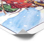 kerstkaartafdrukken poster (Hoek)