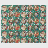  kerstkaarten Groene witte sneeuw Cadeaupapier (Vlak)