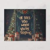 Kerstkaarten Hij ziet je als je slaapt Briefkaart (Voorkant)