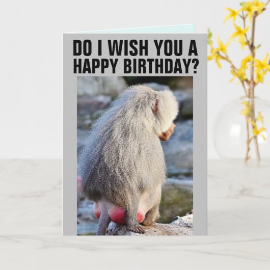 KERSTKAARTEN MET APENSTUITJE, ROOD & GEZWOLLEN KAART (Gele Bloem)