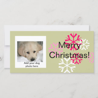 Kerstkaarten met eigen foto van hond Pink Sage Feestdagenkaart