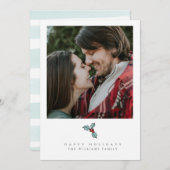 Kerstkaarten met foto's van hulstbessen feestdagenkaart (Voorkant / Achterkant)