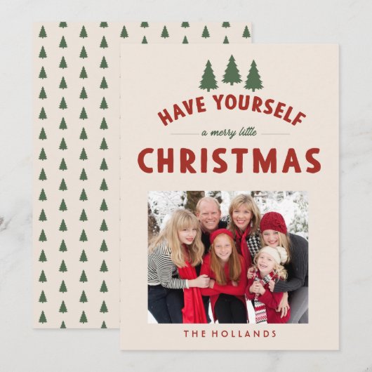 Kerstkaarten met 'Heb een vrolijke Kerstmis' Kaart (Voorkant / Achterkant)