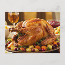 Kerstkaarten met kalkoen voor Thanksgiving Gezelli