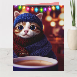 KERSTKAARTEN MET KATTENKUNST EN GROOTOGIGE ZOEKE K KAART