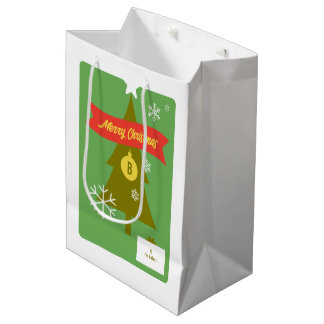 Kerstkaarten met Kerst Iconen en Monogram Medium Cadeauzakje