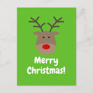 Kerstkaarten met leuk rendierlogo feestdagenkaart