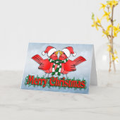 kerstKaarten met schattige kardinalen Kaart (Gele Bloem)