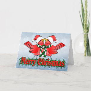 Kerstkaarten met schattige kardinalen kaart