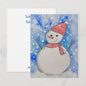Kerstkaarten met Sneeuwman Feestdagenkaart (Voorkant / Achterkant)