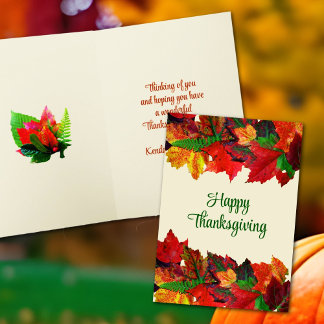 Kerstkaarten met Thanksgiving-boodschap Feestdagen Kaart