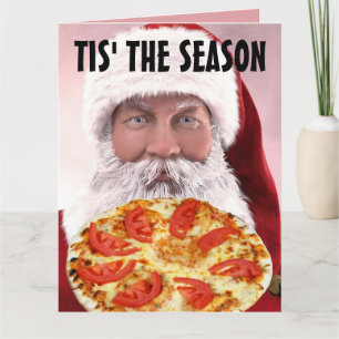 KERSTKAARTEN PIZZA KERSTMAN GROTE KAART