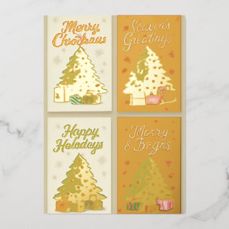 Kerstkaarten Set – Festieve Groet Folie Feestdagenkaart