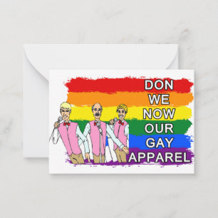 Kerstkaarten van het Gay Men's Koor Notitiekaartje