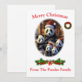 Kerstkaarten van panda beren kaart (Voorkant / Achterkant)