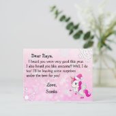 Kerstkaarten van Sinterklaas: Rode Eenhoorn in Sin Feestdagenkaart (Staand voorkant)