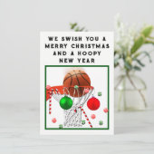 kerstkaarten voor Basketball Holiday Feestdagenkaart (Staand voorkant)