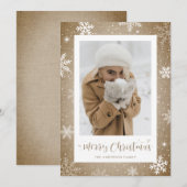  kerstkaarten voor Burlap Feestdagenkaart (Voorkant / Achterkant)