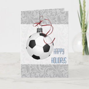 Kerstkaarten voor een voetballer feestdagen kaart