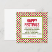 Kerstkaarten voor Festivus Kaart (Voorkant / Achterkant)