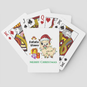 kerstkaarten voor het spelen van Llama Pokerkaarten