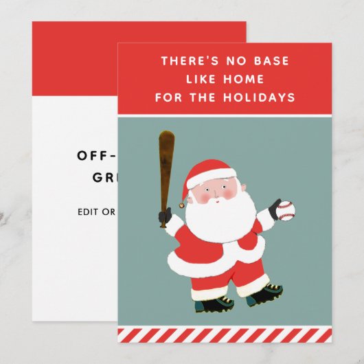 kerstkaarten voor honkbal-feestdagen feestdagenkaart (Voorkant / Achterkant)