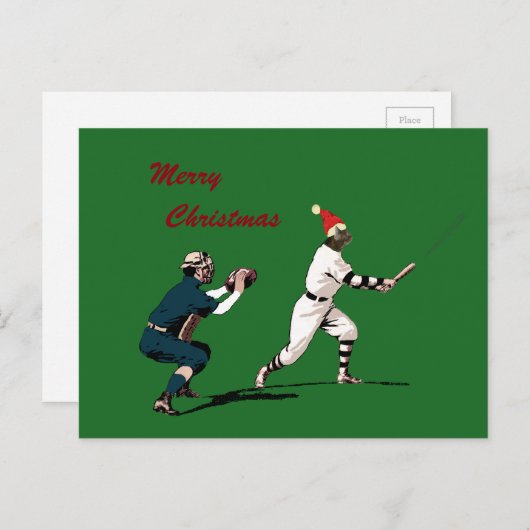 kerstkaarten voor honkbal feestdagenkaart (Voorkant / Achterkant)