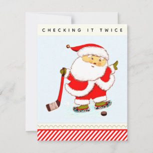 Kerstkaarten voor ijshockey vakantie feestdagenkaart