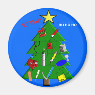 Kerstkaarten voor verpleegkundigen/medisch persone magneet