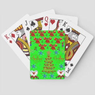 kerstkaartendek groen licht pokerkaarten
