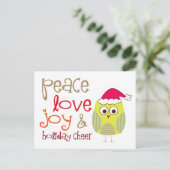 Kerstkaartenuil Feestdagenkaart (Staand voorkant)