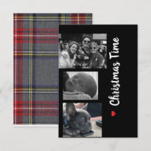 Kerstkaartfamilie zwart-wit