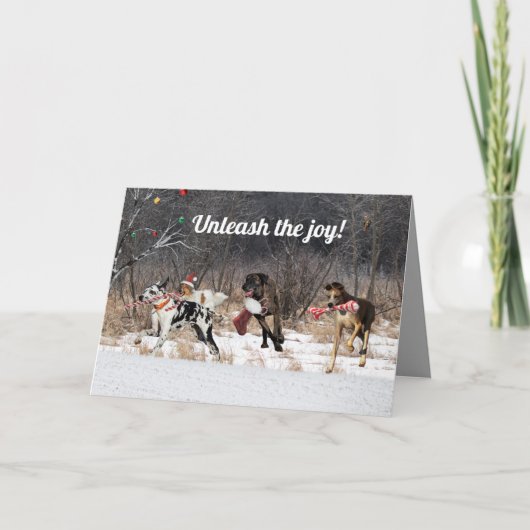 Kerstkaarthonden Feestdagen Kaart (Voorkant)