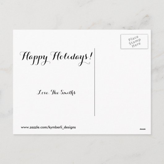 kerstkaartje feestdagenkaart (Achterkant)