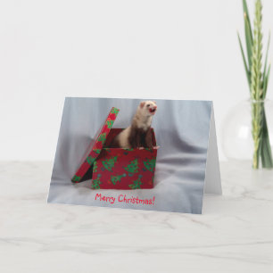 kerstkaartje Ferret Feestdagen Kaart