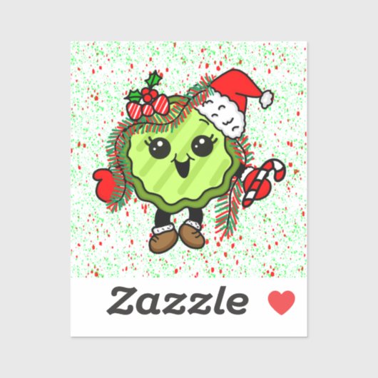 kerstkaartje | Funny Holiday Pickles Sticker (Vel)