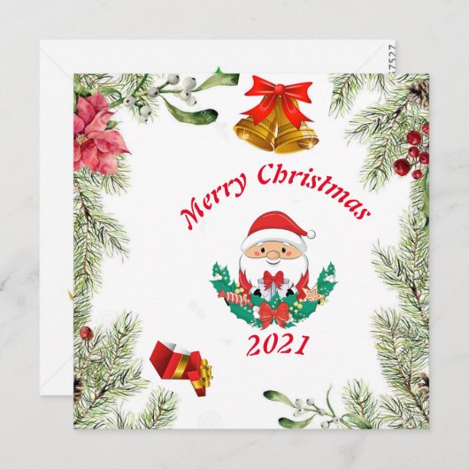 kerstkaartje kaart (Voorkant / Achterkant)